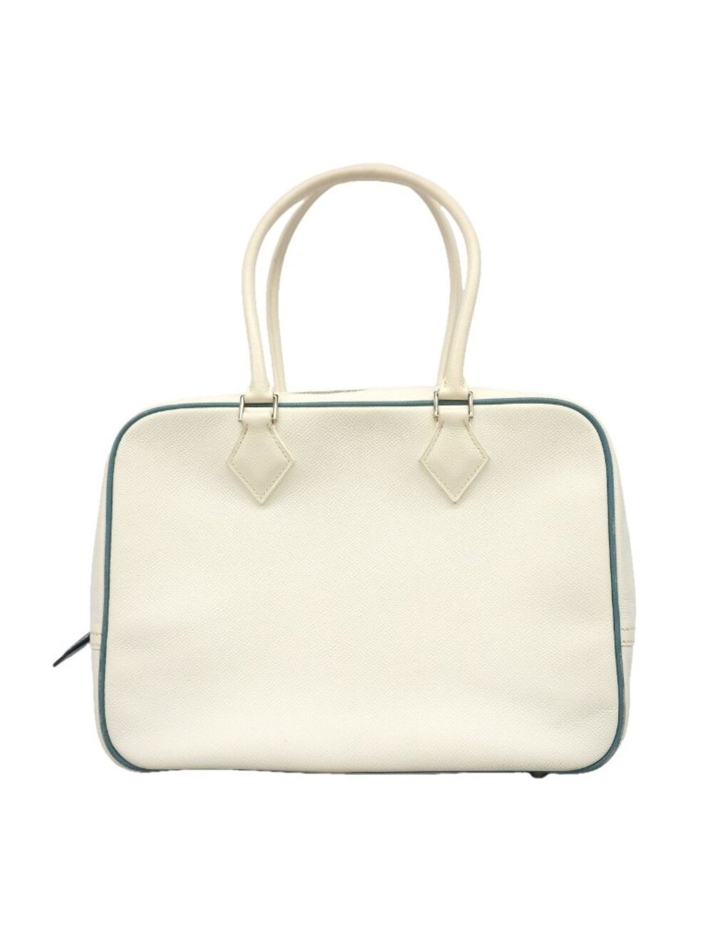 Hermes Handbag Plume 28 Veau Epsom White Blue Jean
